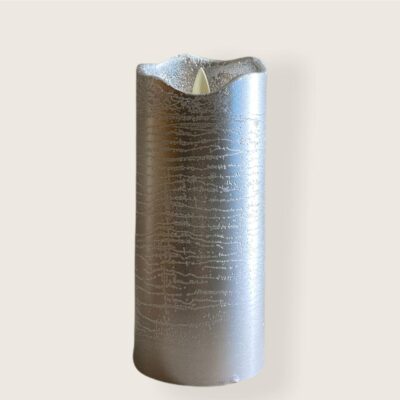 Vela Elétrica 18cm Prata - Pavio em Movimento