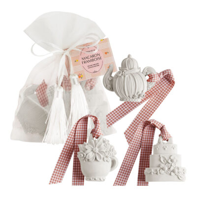 Pochon com 3 Decorações Perfumadas Gourmandises d'Été – Macaron Framboise