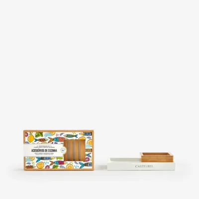 Conjunto Base de Cerâmica e Saboneteira Sardine