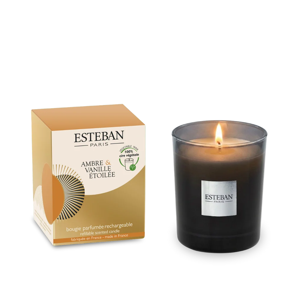 Vela Initiale Ambre et Vanille Étoillée 180g