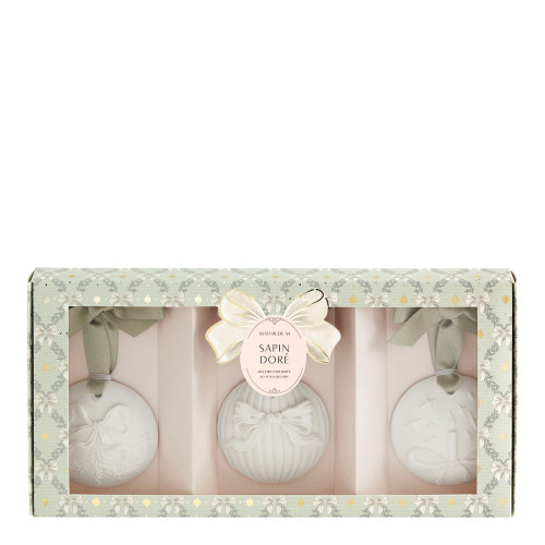 Coffret 3 Cerâmicas Sapin Doré
